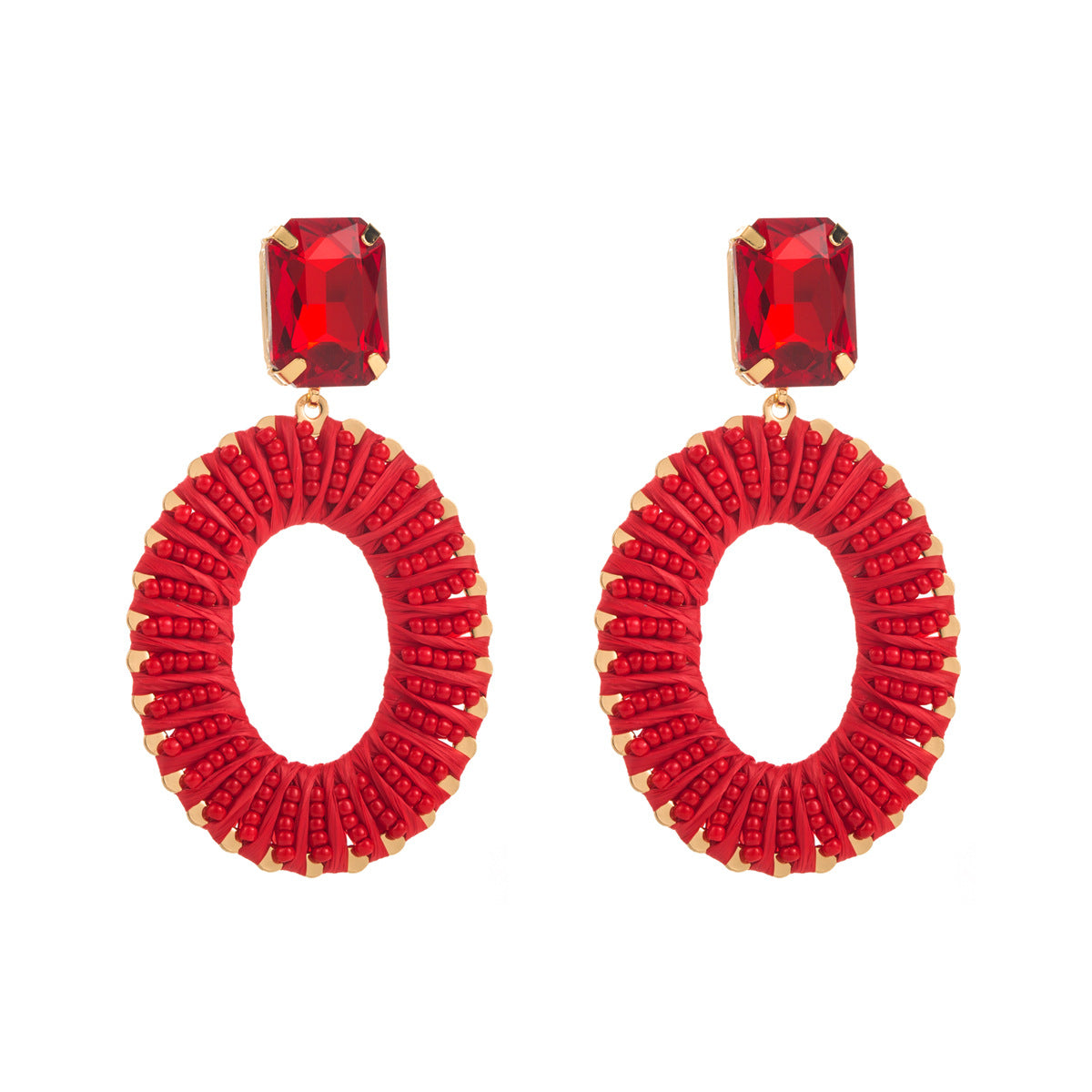 Pendientes Geométricos Minimalistas con Cuentas para Mujer Base de Hierro Hecha a Mano con Cuentas Miyuki de Colores Joyería Casual de Verano para Vacaciones
