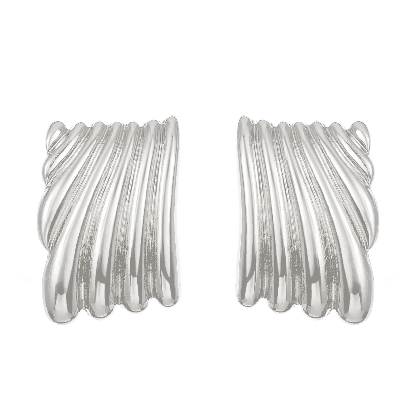 Pendientes Minimalistas Geométricos Cuadrados de Acero de Titanio para Mujer con Acabado Chapado y Diseño Moderno