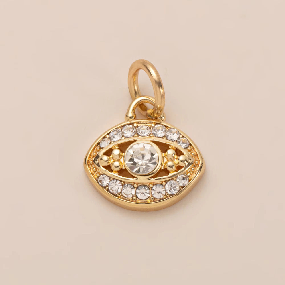 Ciondolo Bar Vintage in Acciaio Inossidabile Placcato Oro 18K con Motivo Geometrico Sole, Luna e Stella