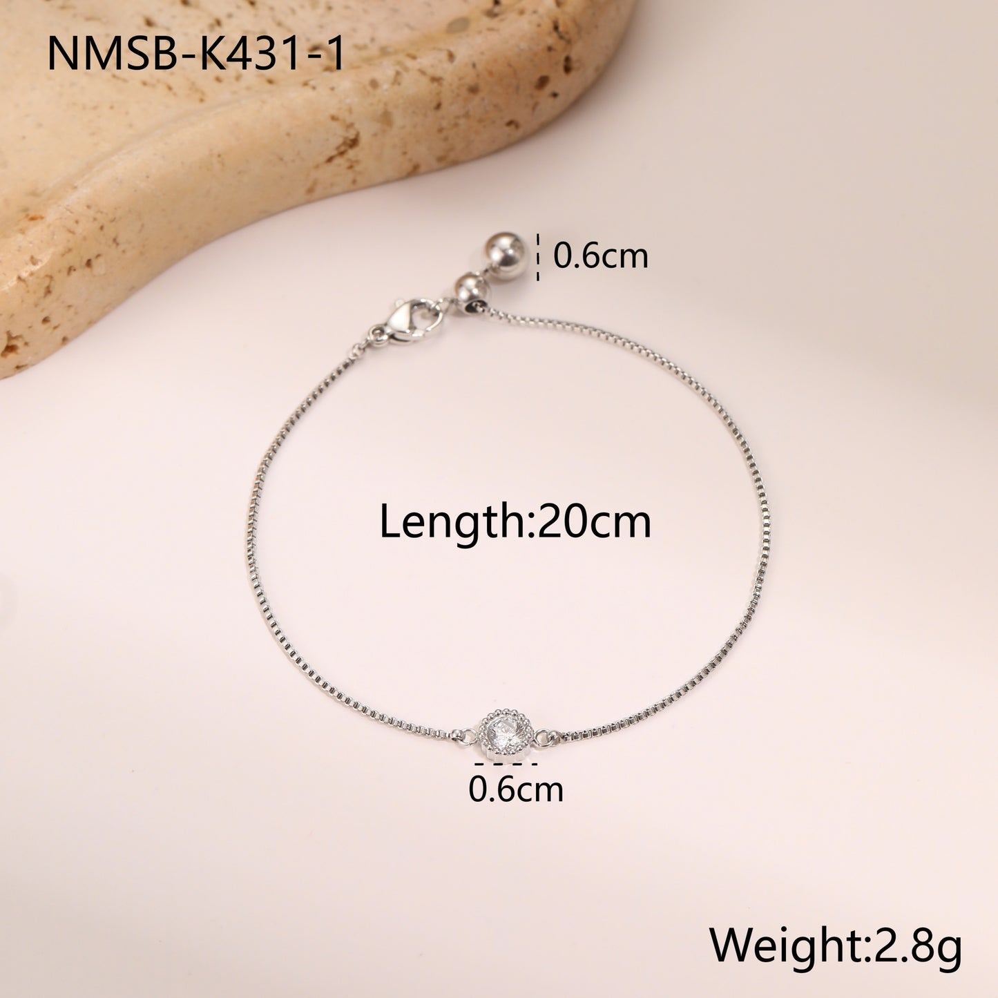 Fashionable Heart-Shaped Zirconia-Set Stainless Steel Bracelet with 18K Gold Plating for Women