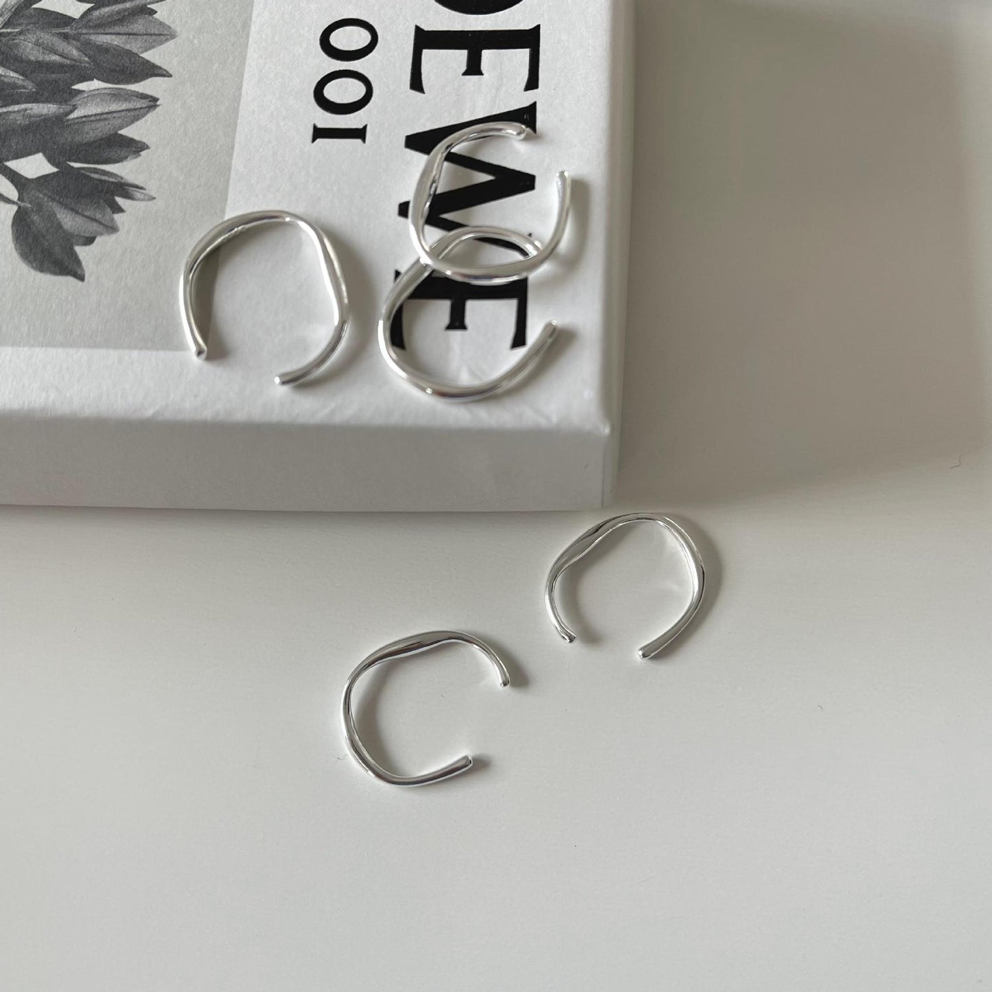 Minimalist 925 Sterling Silver Asymmetric Geometric Ring for Women