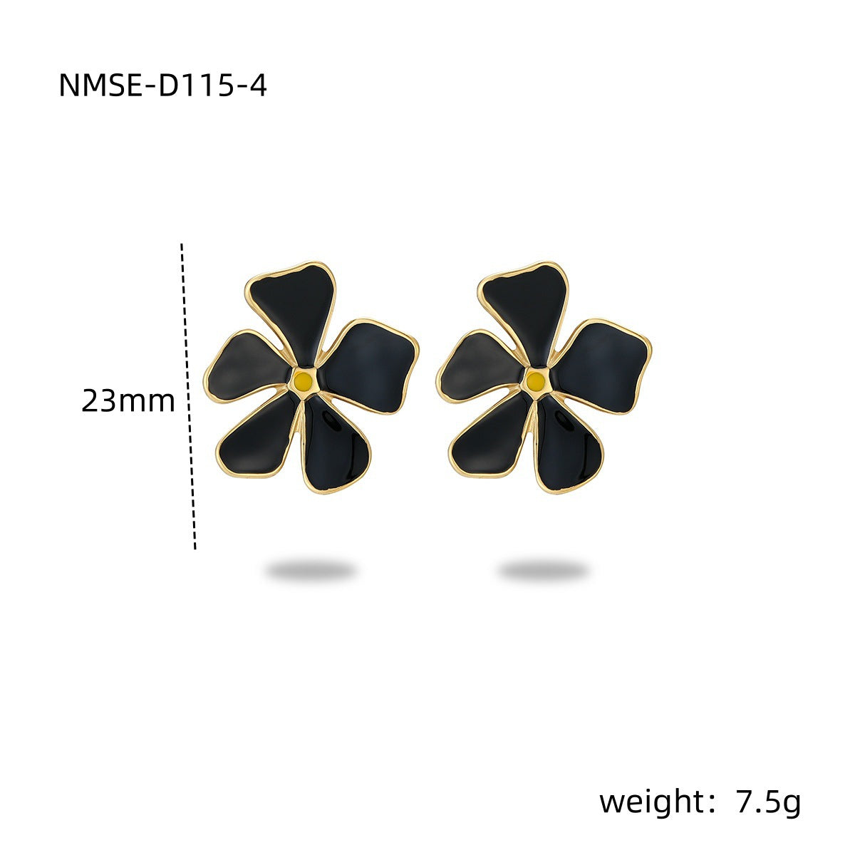 Pendientes de botón de esmalte de acero inoxidable con diseño floral dulce y minimalista para mujer