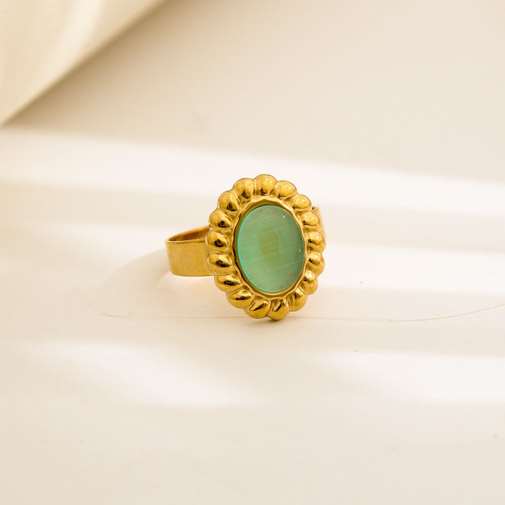 Anello Regolabile Minimalista Geometrico in Acciaio Inossidabile Placcato Oro per Uomo e Donna
