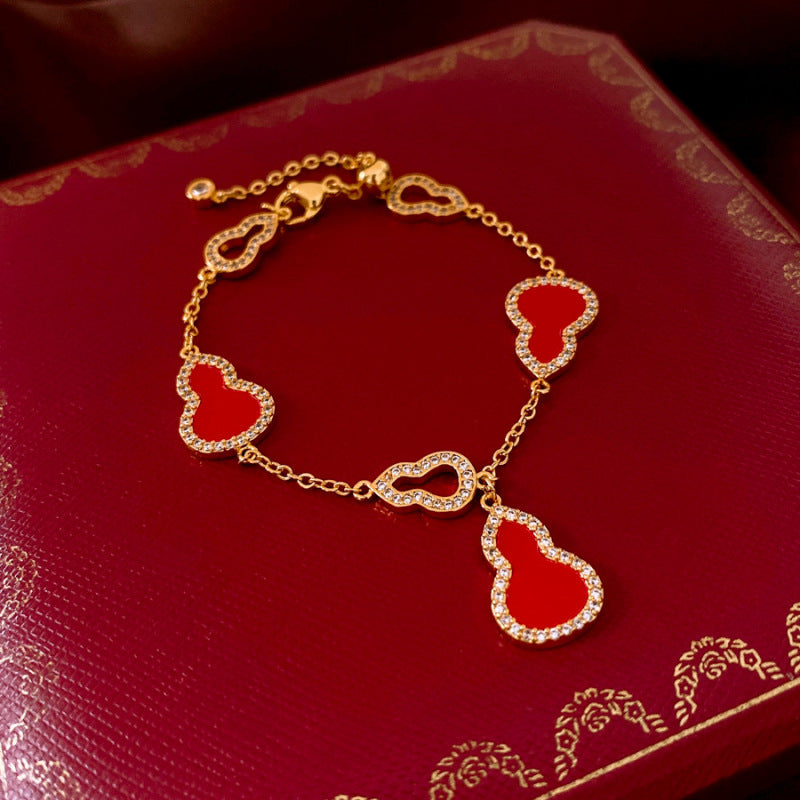 Elegant Floral Geometric Brass Bracelet with Cubic Zirconia Inlay for Women