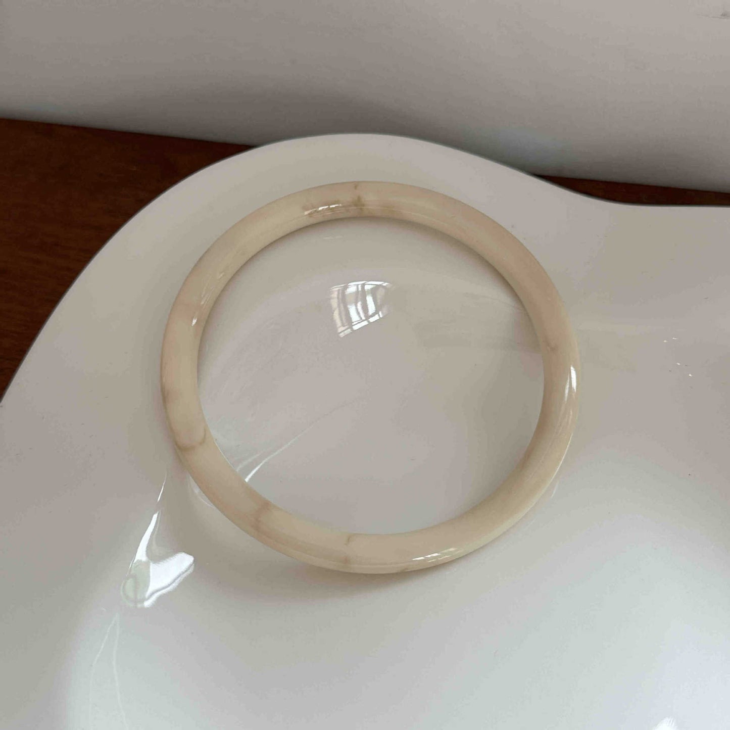 Vintage Polished Round Marble Texture Resin Bracelet Set