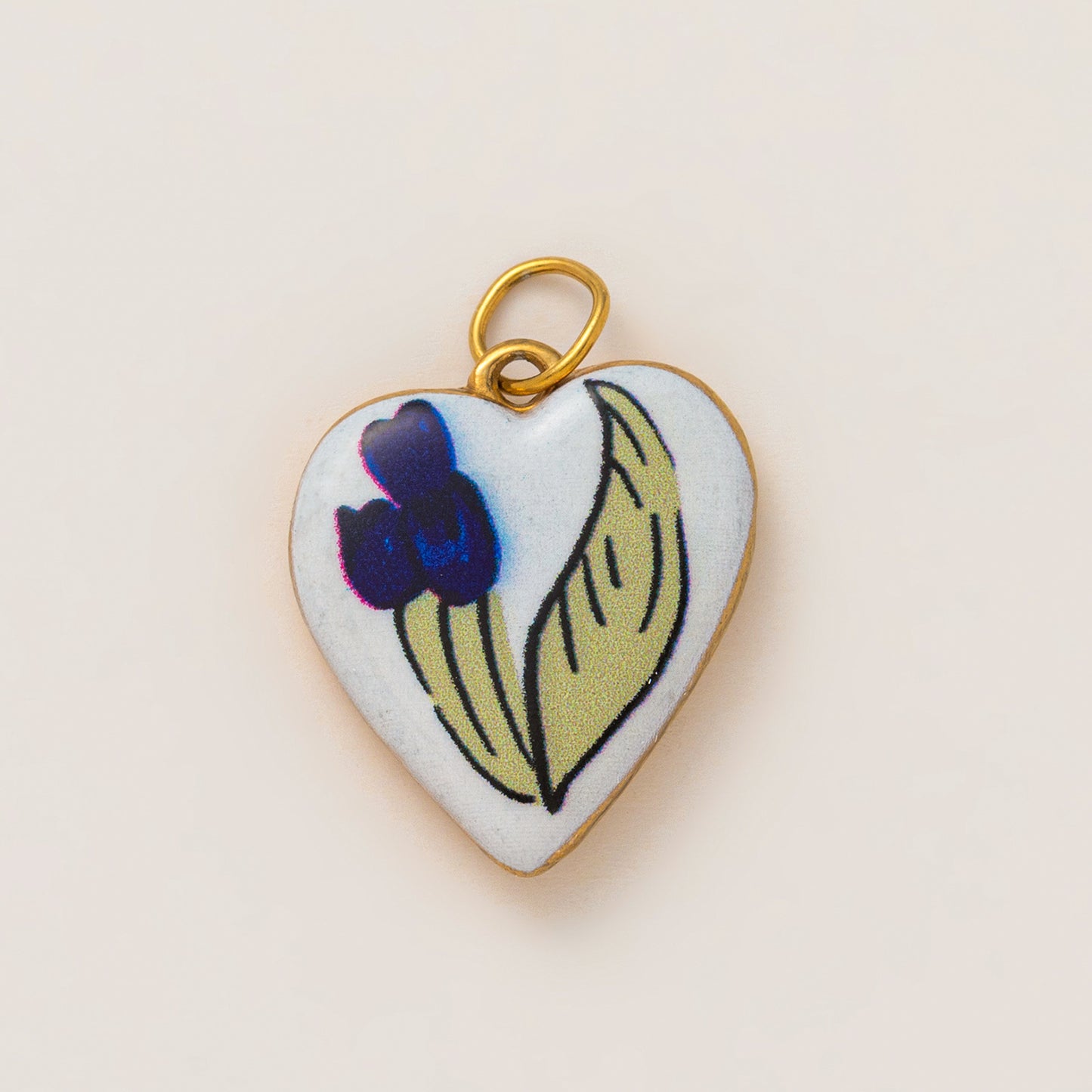Vintage 18K Gold Plated Stainless Steel Floral Heart Drip Oil Charm Bar
