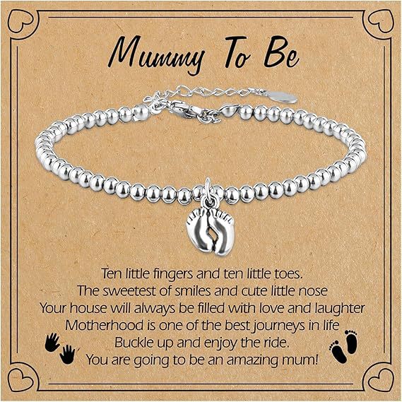 Sweet Geometric Footprint Charm Stainless Steel Ball Chain Bracelet Unisex