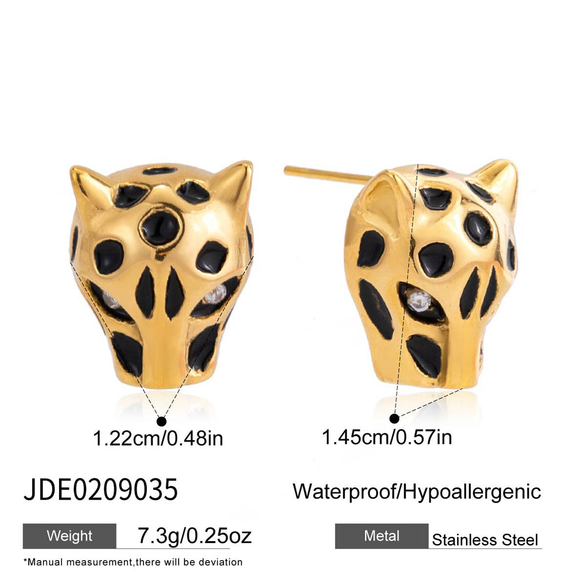 Elegant Geometric Fan Shape Cubic Zirconia Inlay PVD Stainless Steel Earrings for Women