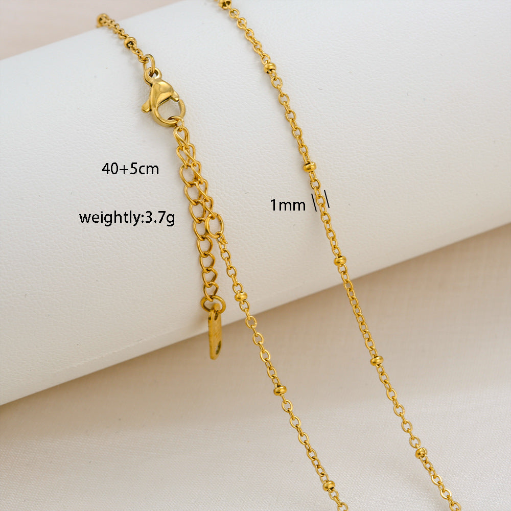 Collana Minimalista Unisex con Catenina Box in Acciaio Inossidabile Placcato Oro 18K