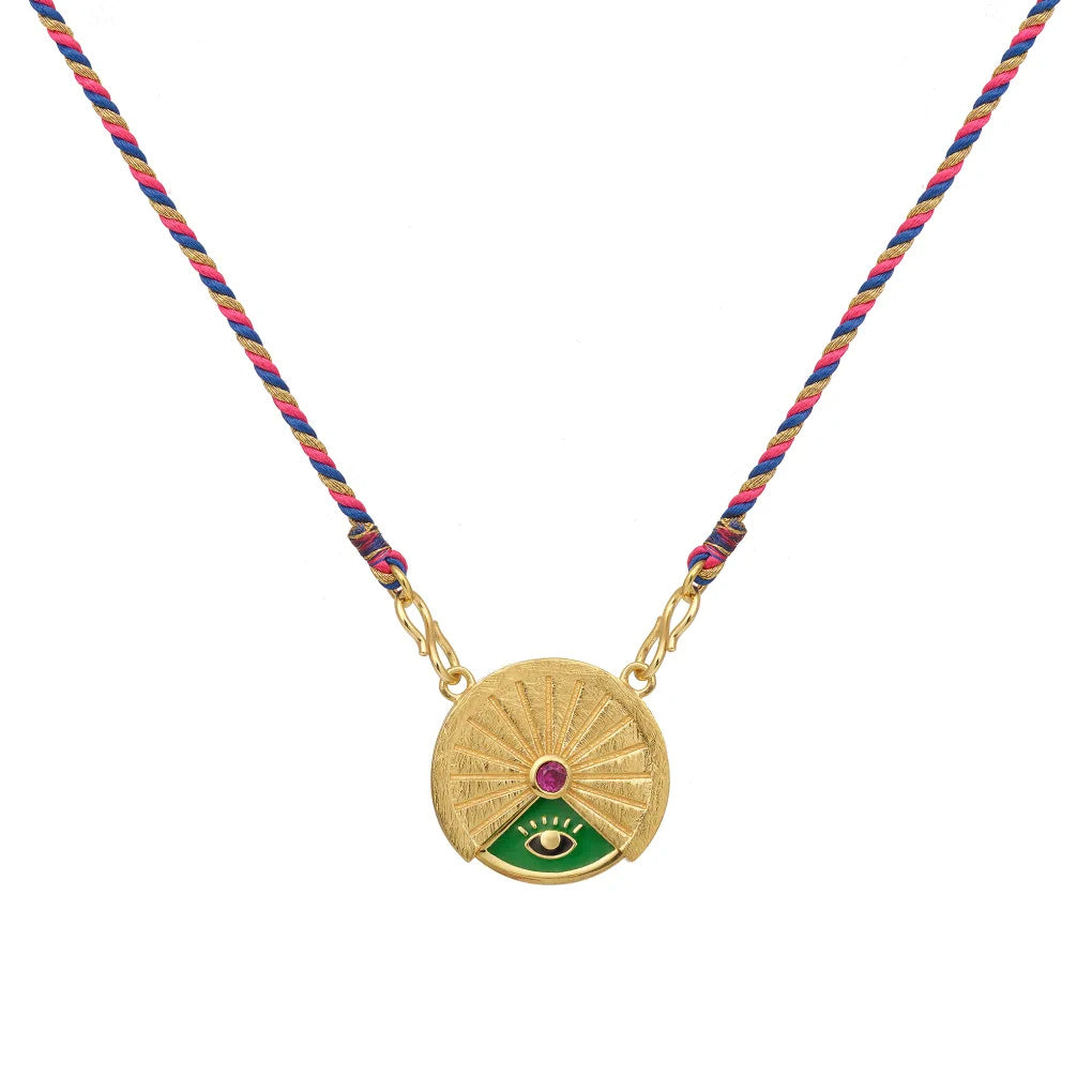 Collana con Pendente Girevole Tarocchi con Motivi Floreali e a Cuore, Design a Moneta in Rame Placcato Oro, Gioiello di Moda per Ufficio da Donna