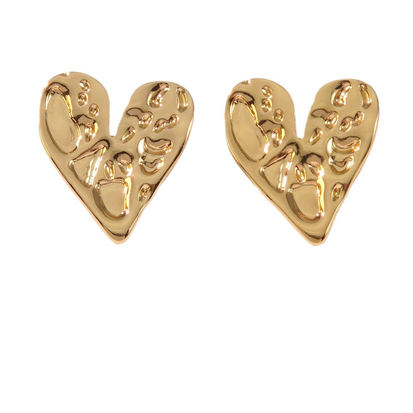 Minimalist Heart Shaped Stainless Steel Stamped Earrings for Women