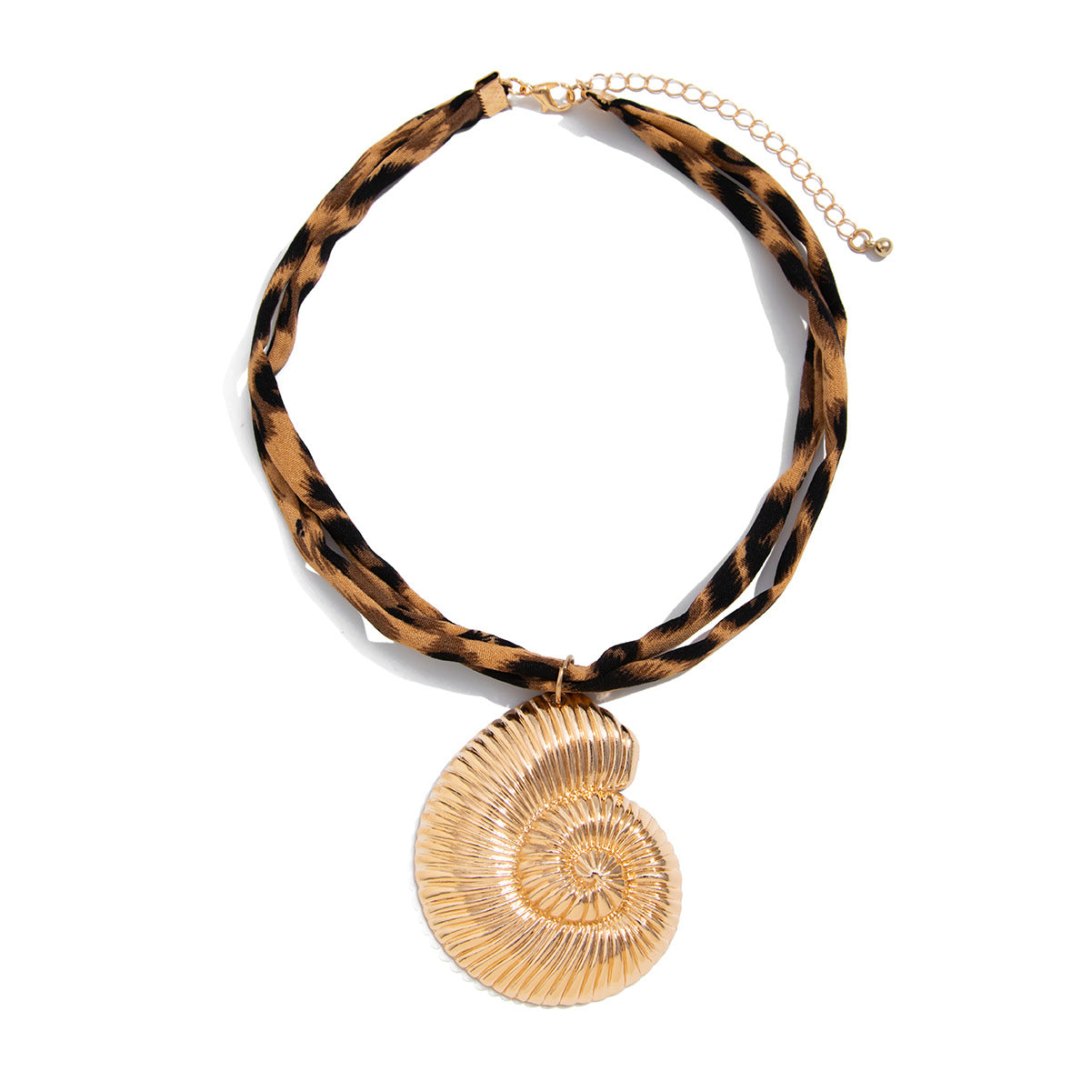 Elegant Leopard Print Heart Geometric Zinc Alloy Plated Pendant Necklace for Women