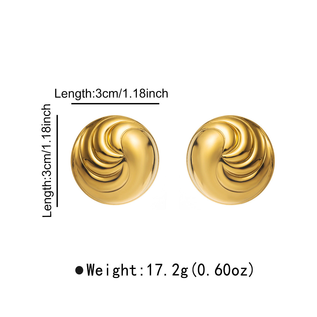 Vintage French Minimalist Geometric Stainless Steel Earrings for Women with Plated Finish and Bold Statement Design