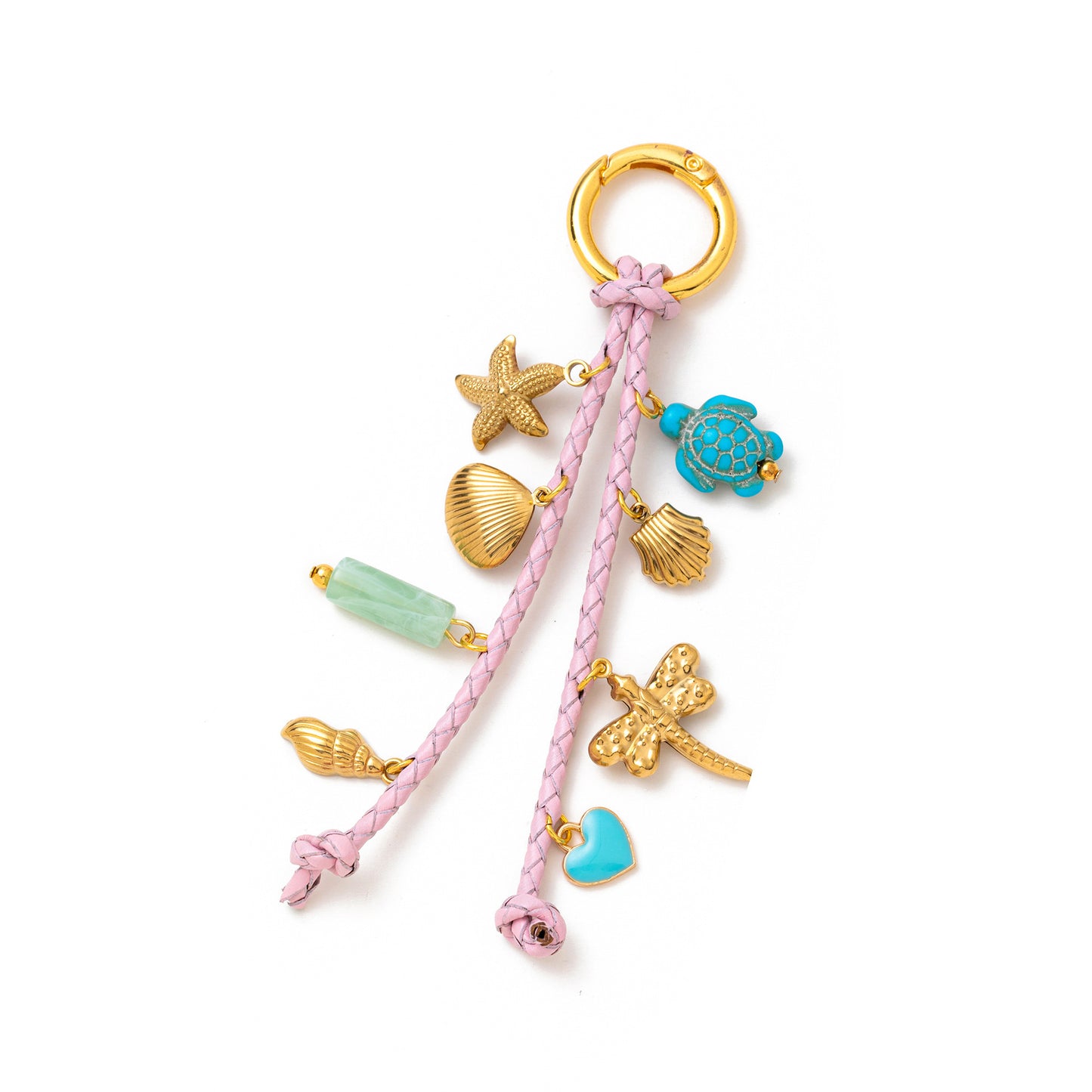 Geometric Heart Fruit Alloy Plated Bag Charm Keychain