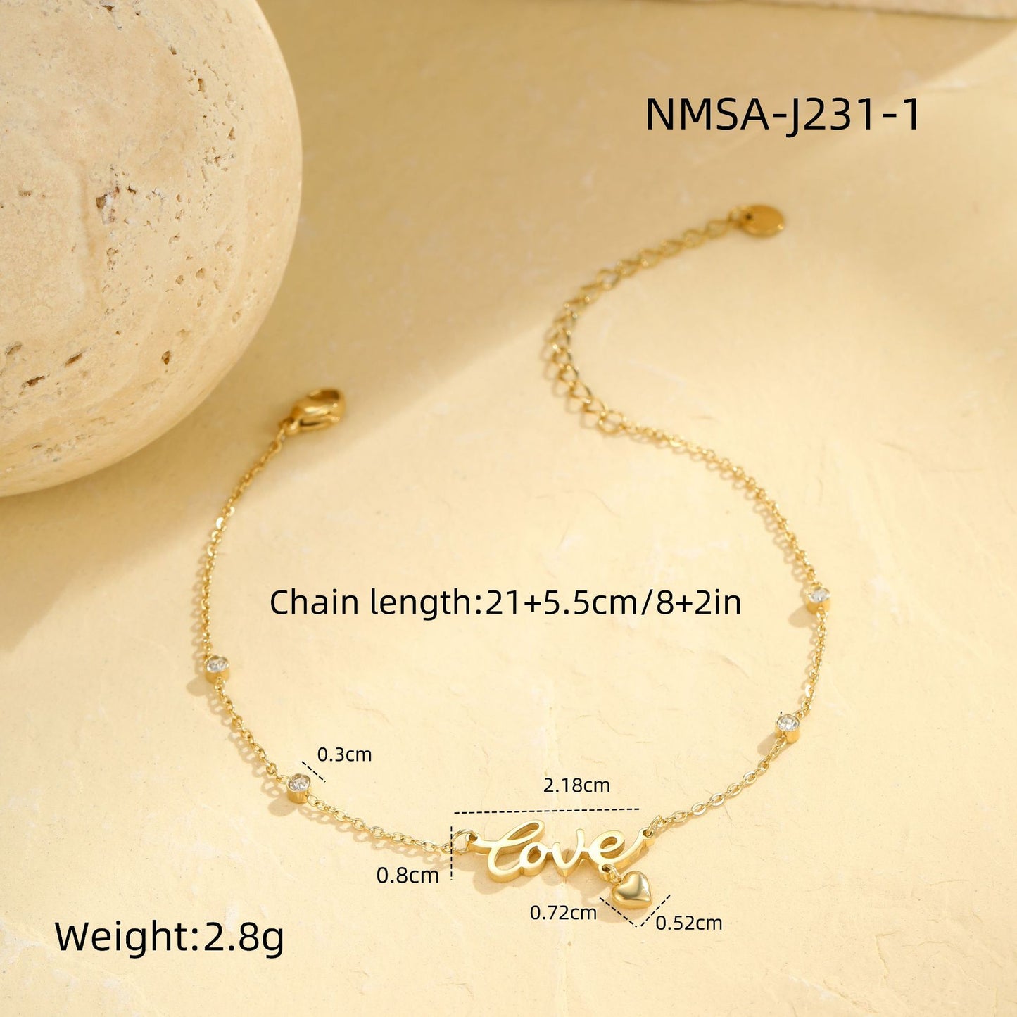 Tobillera de letras geométricas de acero inoxidable para mujeres y hombres, joyería de moda apilable multicapa resistente a la decoloración