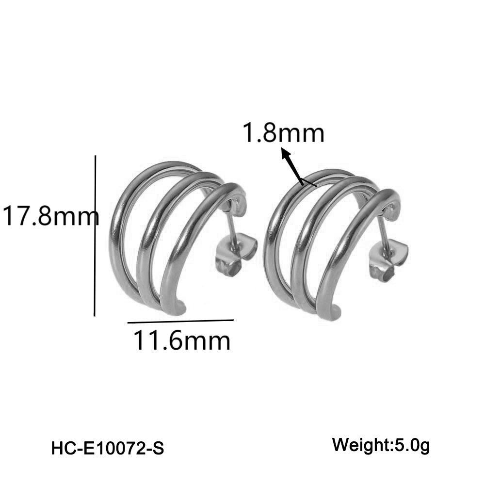 Geometric Stainless Steel Hypoallergenic Coil Earrings for Women with Plated Finish