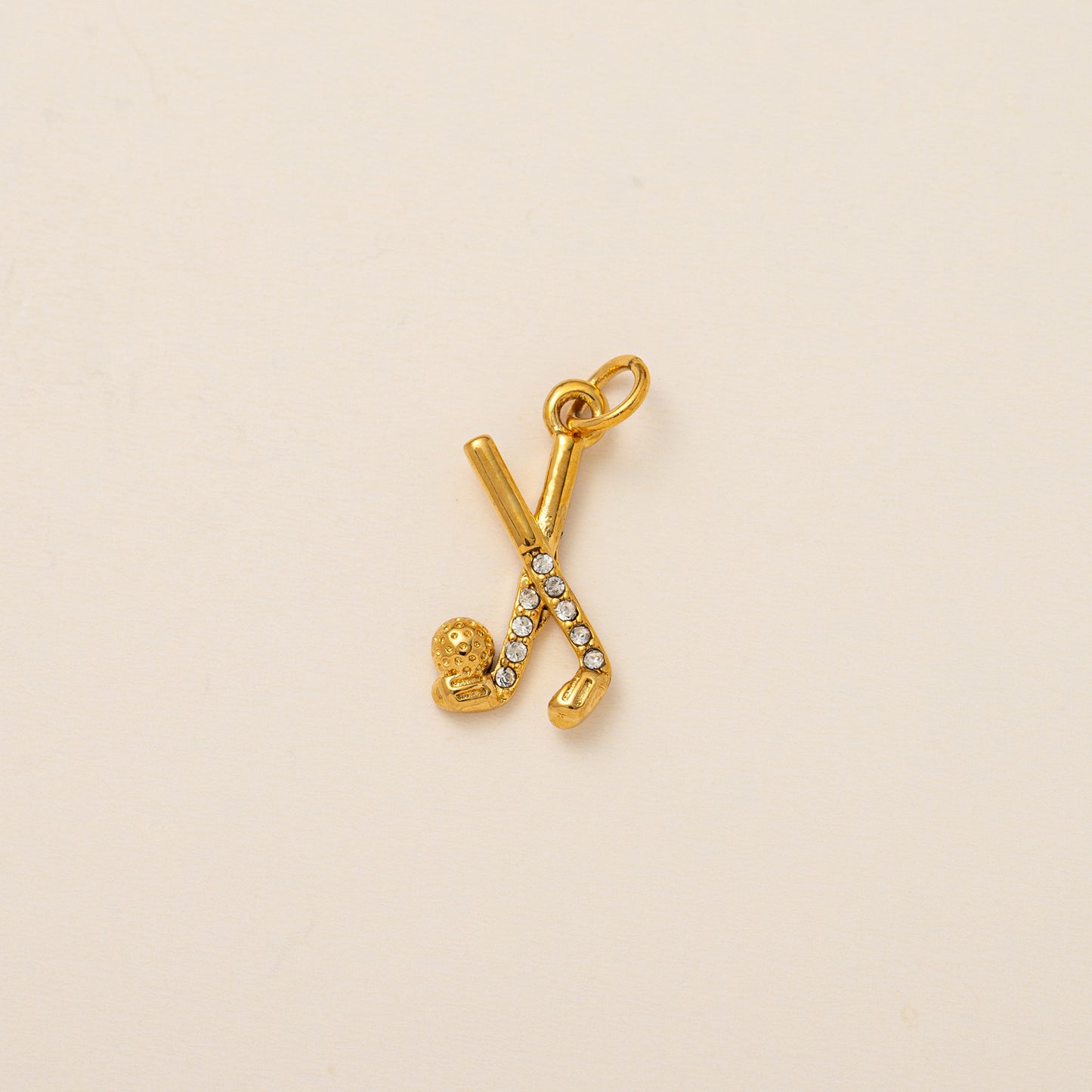 Sporty Stainless Steel PVD 18K Gold Plated DIY Charm Bar Pendant