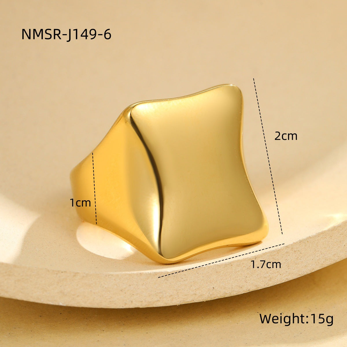 Minimalist Geometric Stainless Steel Ring for Women with Polished Finish and Clean Line Design