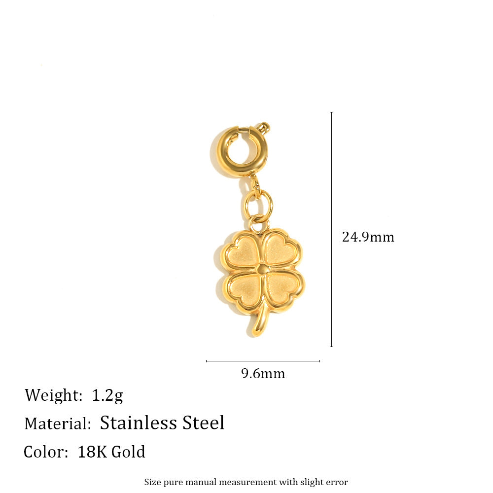18K Gold Plated Stainless Steel Animal Charm Bar Pendant