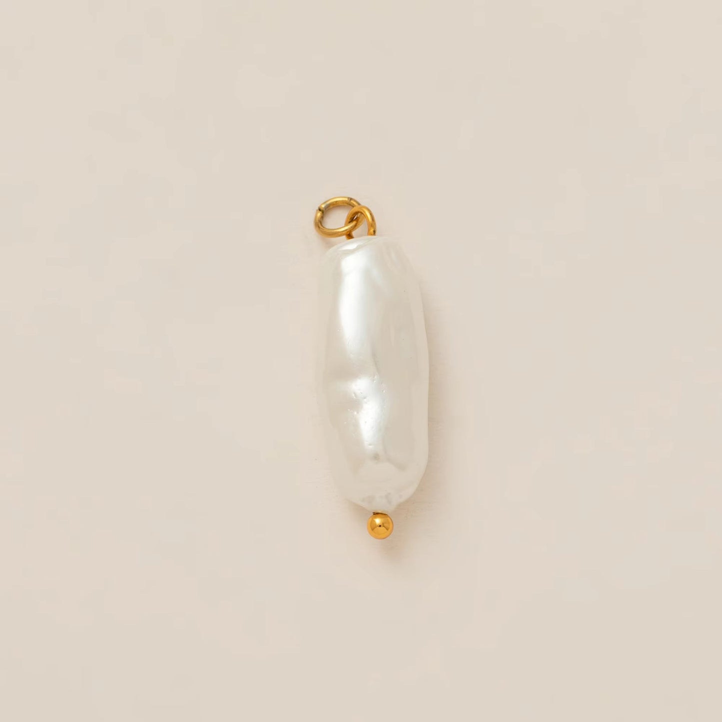Vintage 18K Gold Plated Stainless Steel Abstract Pendant Charm Bar for Women