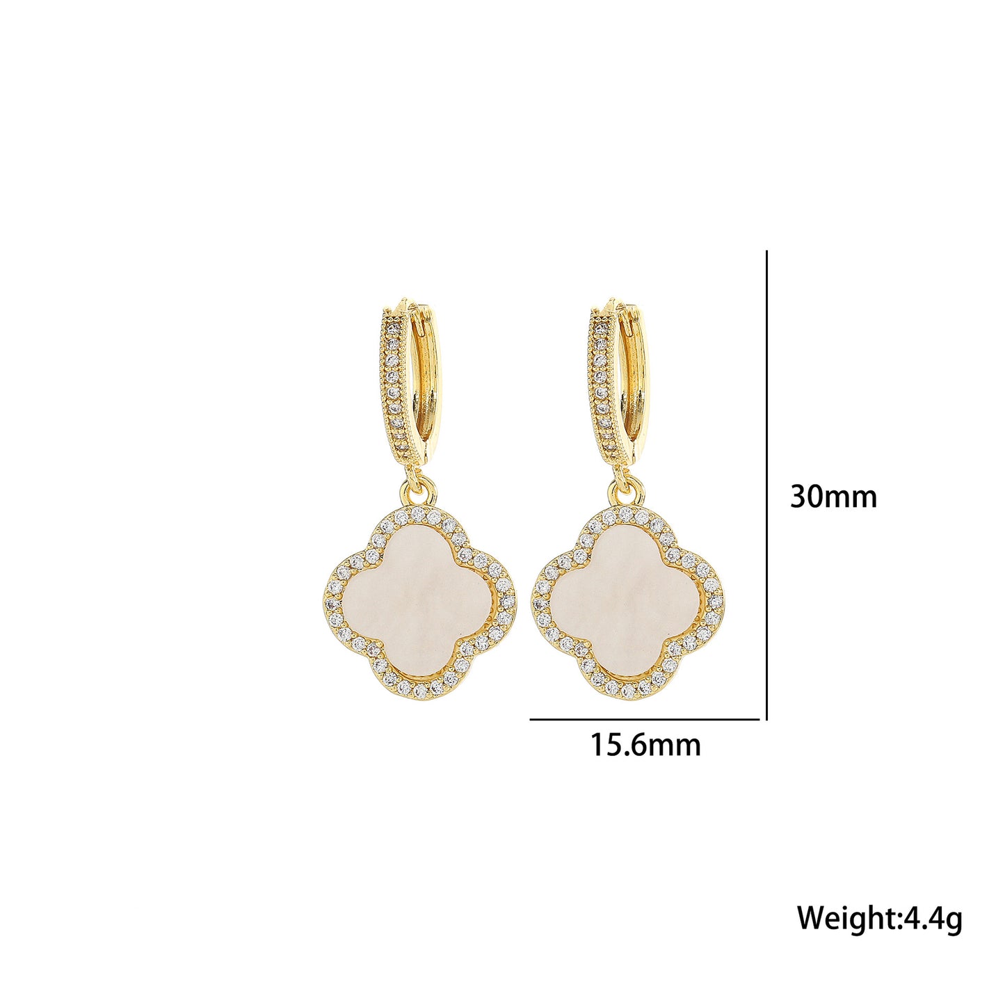 Minimalist Clover-Shaped Titanium Steel Earrings with Electroplated Finish for Women