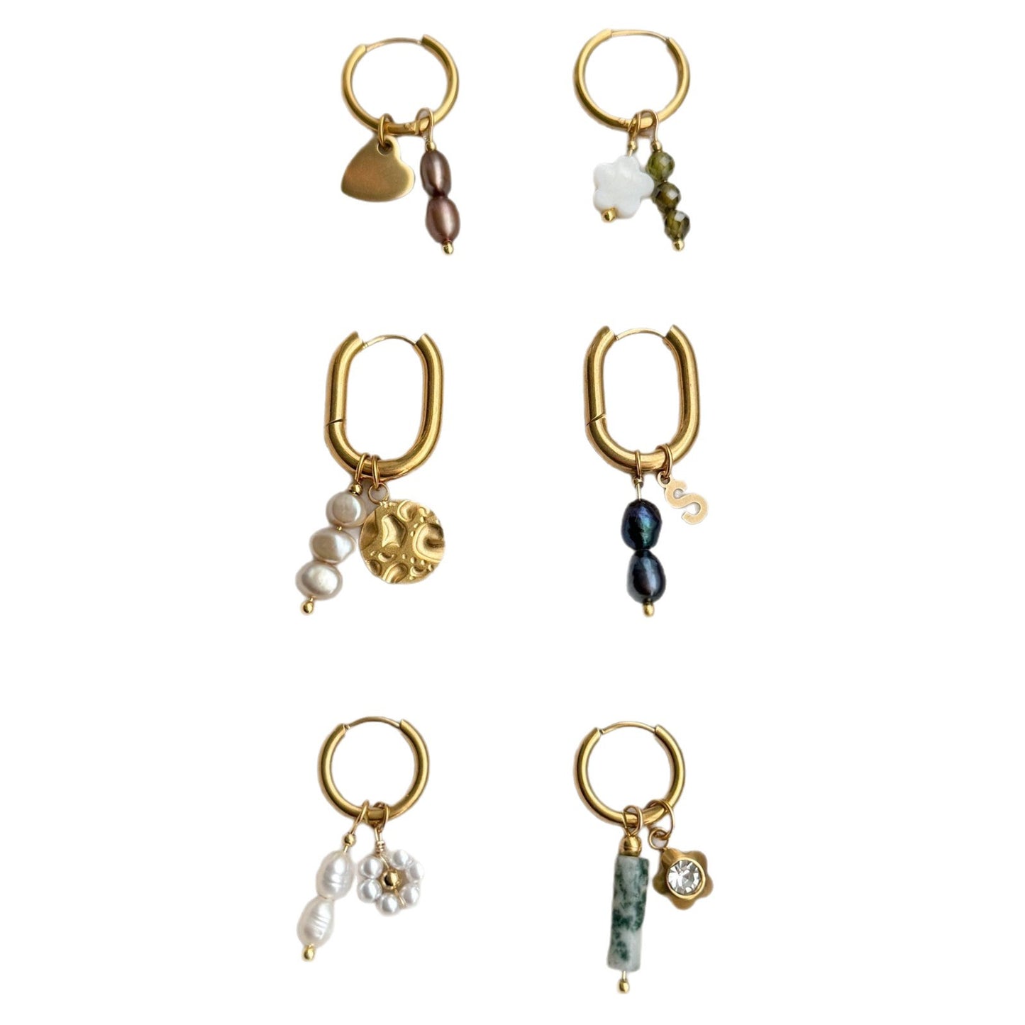 Colgante Vintage de Acero Inoxidable Bañado en Oro de 18K con Dije de Barra para Mujer
