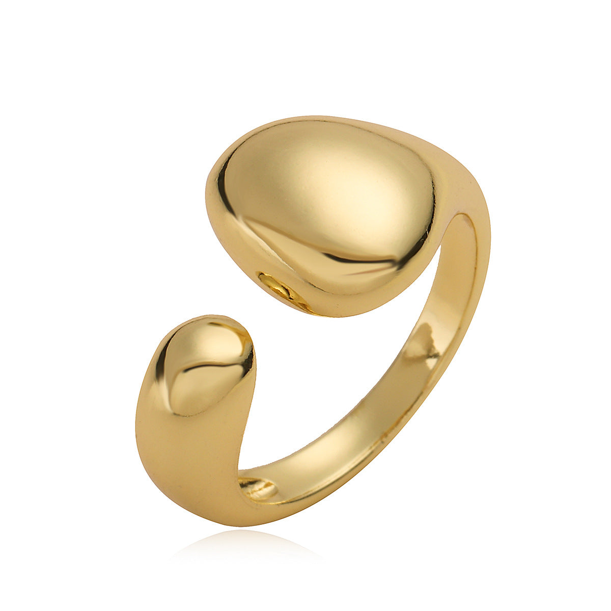 Anello Aperto Geometrico Minimalista da Donna in Rame Placcato Oro 18K
