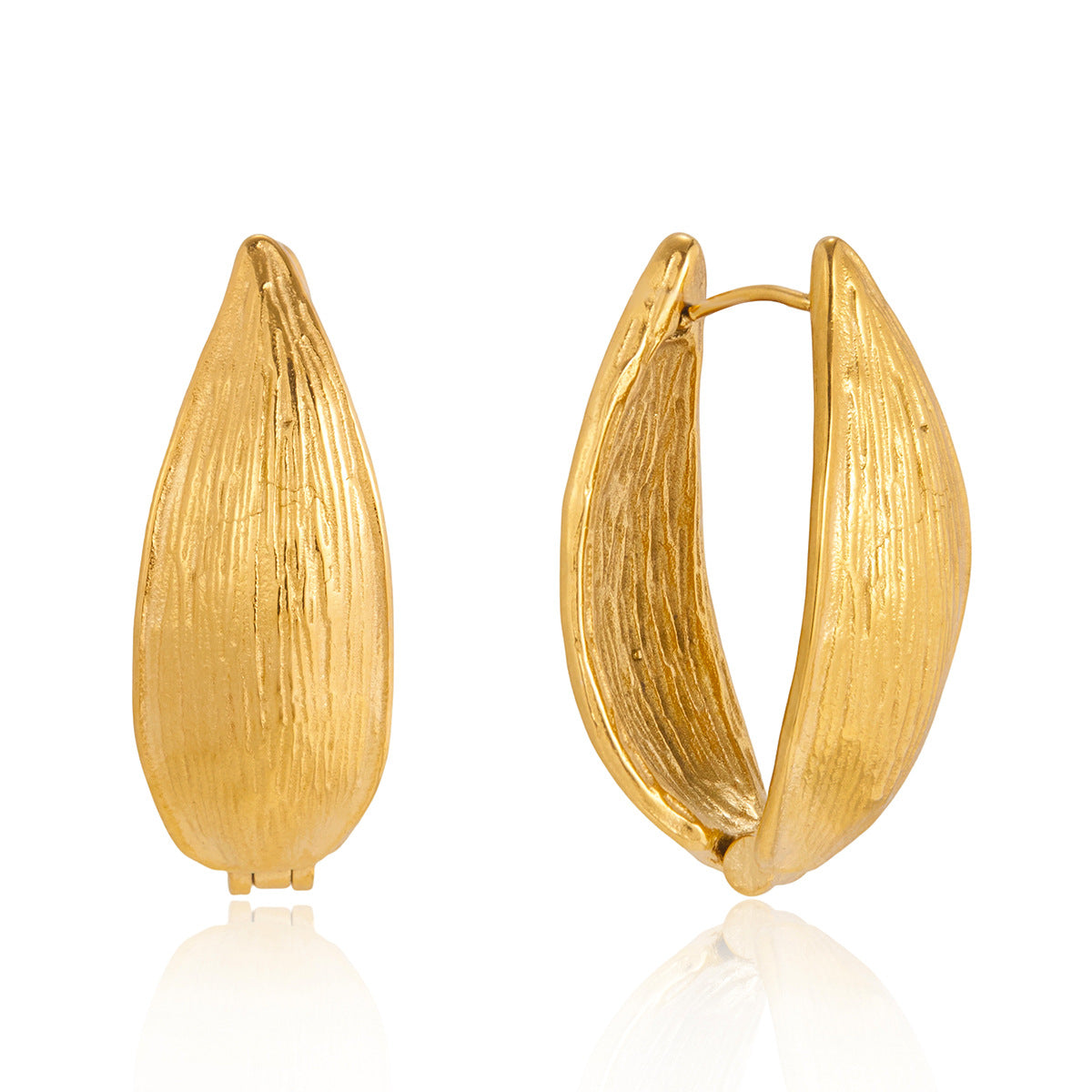 Elegant Geometric Floral Plated Stainless Steel Earrings for Women