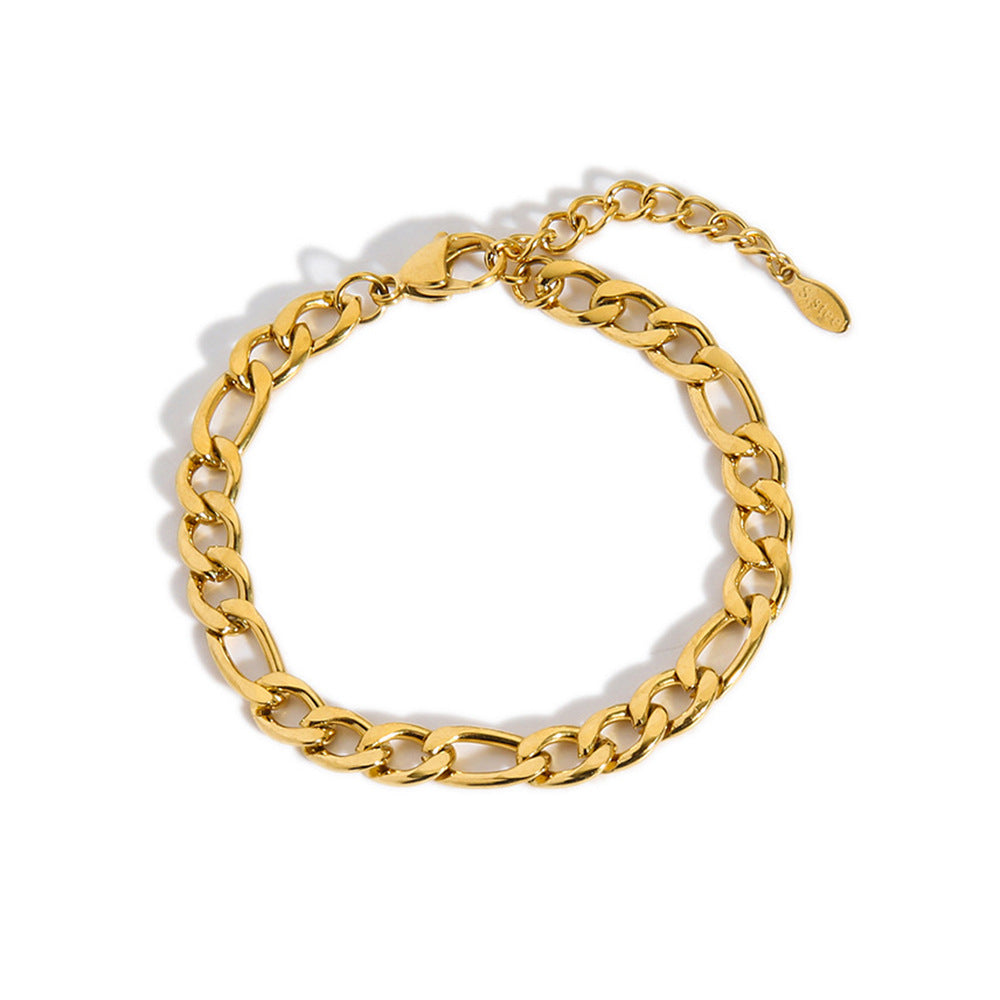 Minimalist Geometric Titanium Steel Anklet for Women Stainless Steel 18K Gold Plated Fade-Resistant Foot Jewelry