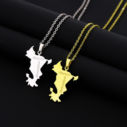 Collar Minimalista Geométrico para Mujer de Acero Inoxidable con Colgante de Acero Titanio y Acabado Galvanizado
