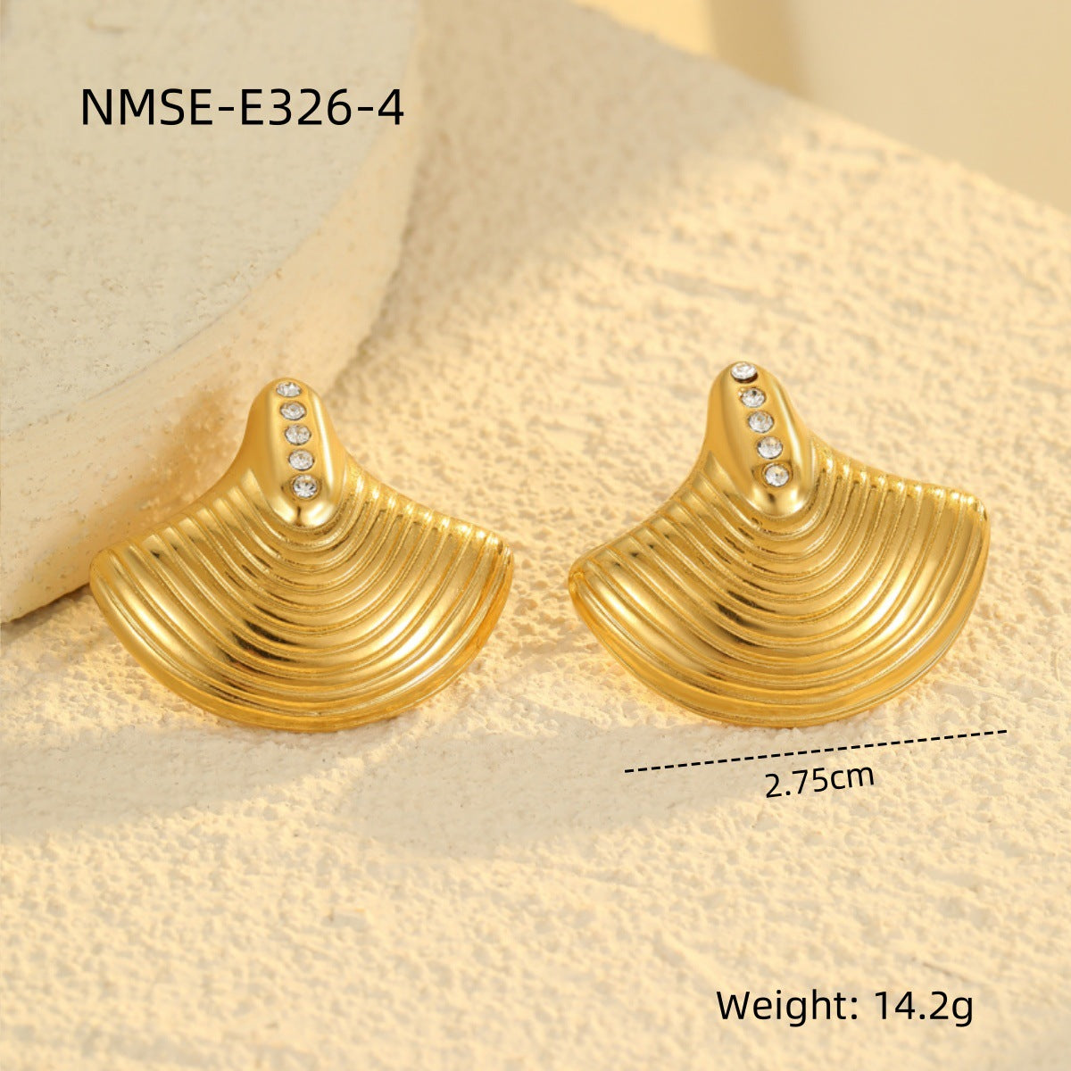 Pendientes de acero inoxidable geométricos de moda para OL con incrustaciones de piedra natural verde y acabado chapado