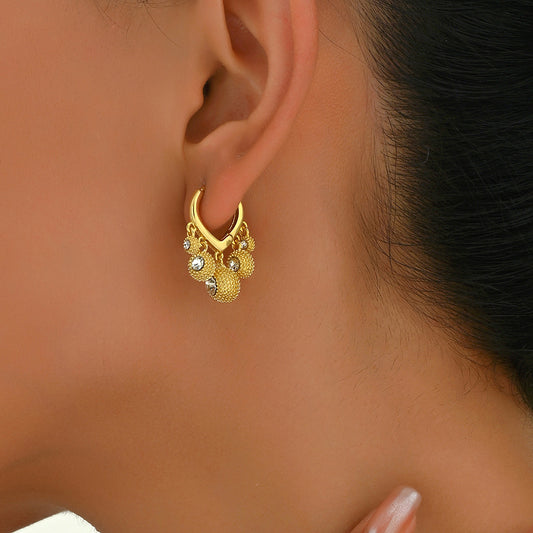 Orecchini da donna in rame con strass a forma geometrica, stile pendolare, alla moda