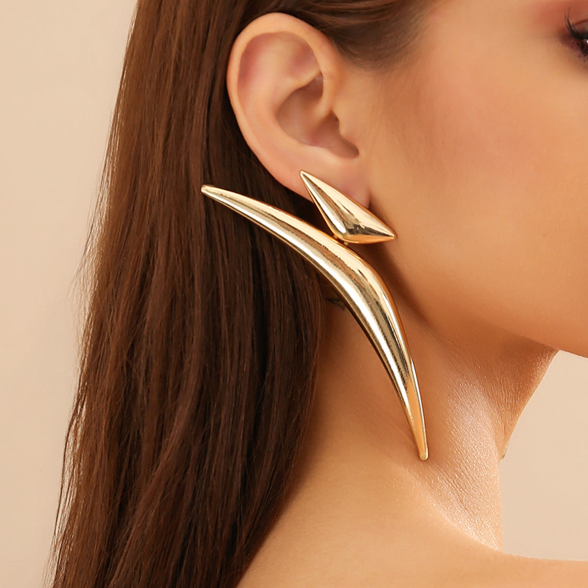 Minimalist Geometric Triangle Alloy Plated Earrings for Women