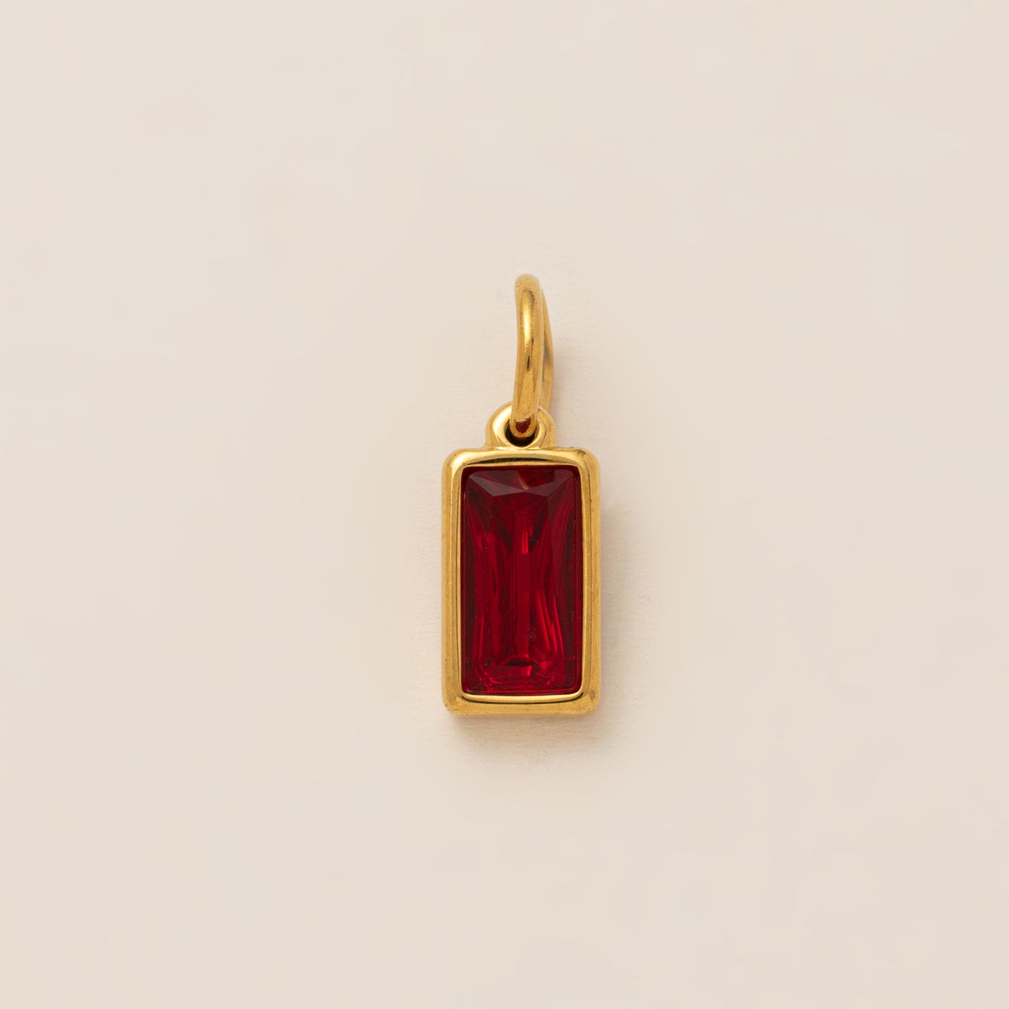 Minimalist 18K Gold Plated Round Square Geometric Gemstone Pendant Necklace for Unisex