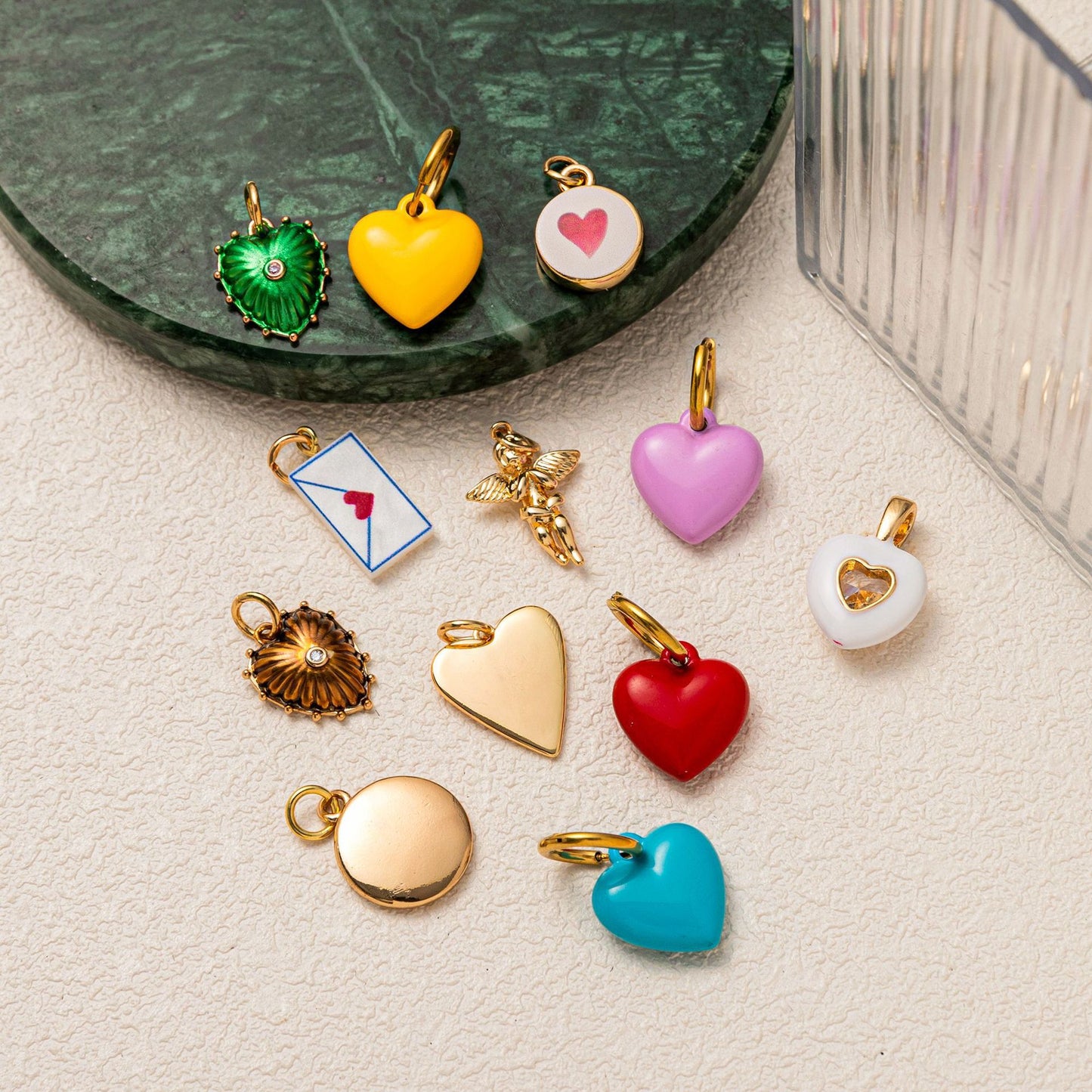 Minimalist Floral Pattern Brass PVD Plated Charm Bar