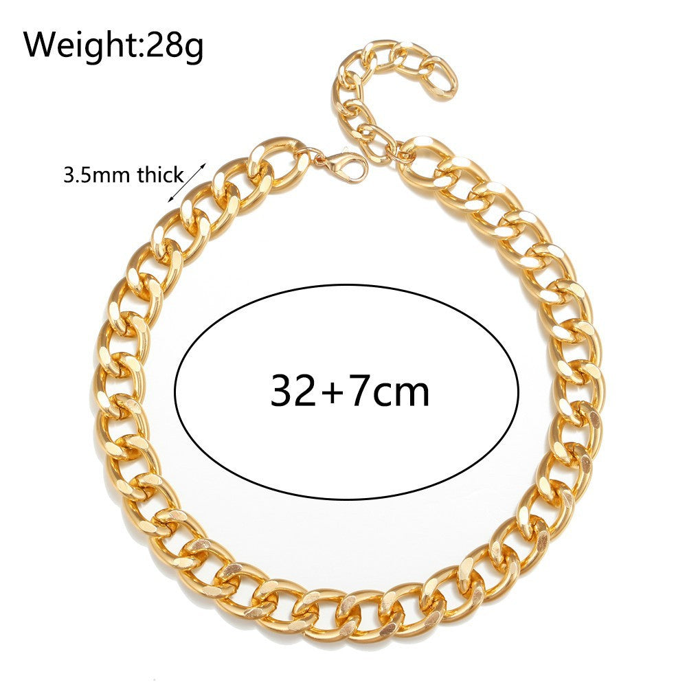 Casual Geometric Alloy Ball Chain Necklace