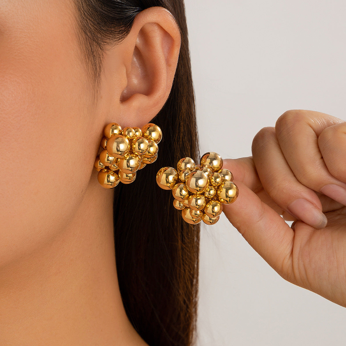 Minimalist Geometric Round Resin Plated Earrings for Women