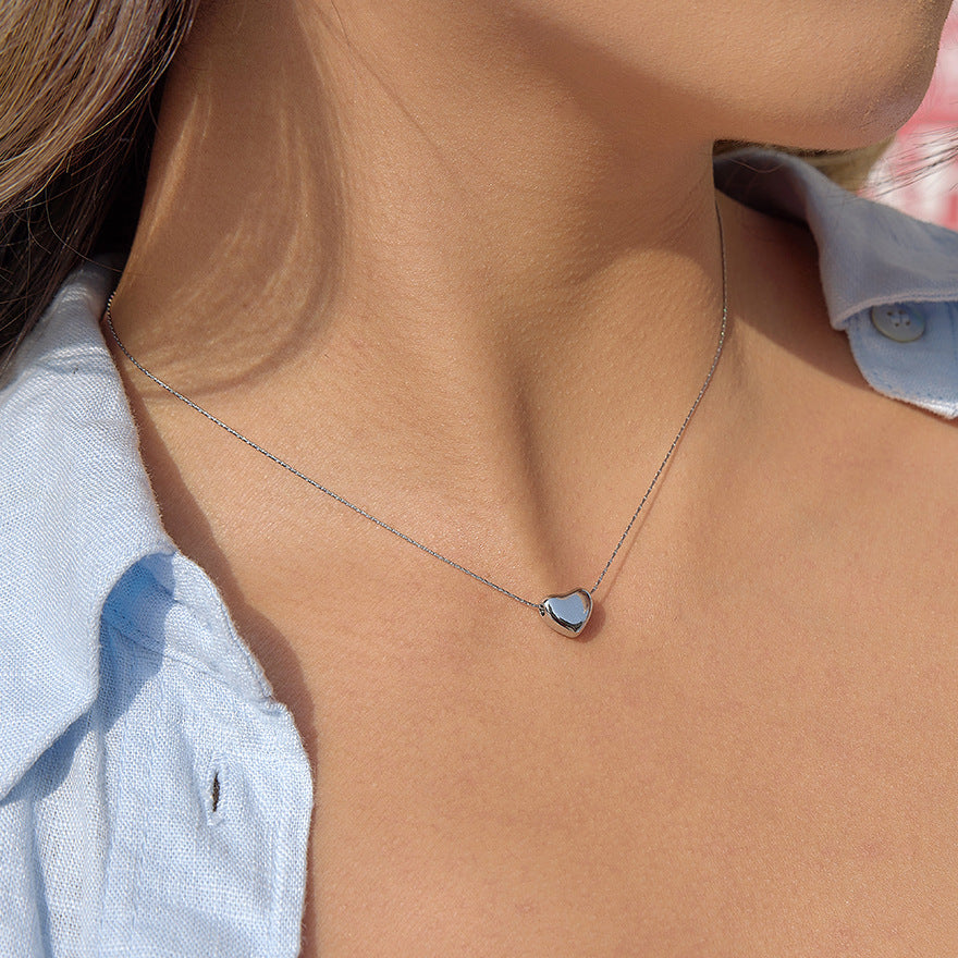 Minimalist Elegant Heart Stainless Steel PVD Necklace for Women
