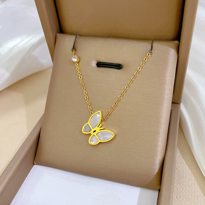 Collar Minimalista de Acero de Titanio Geométrico con Dije de Acero Inoxidable 304 Bañado para Unisex