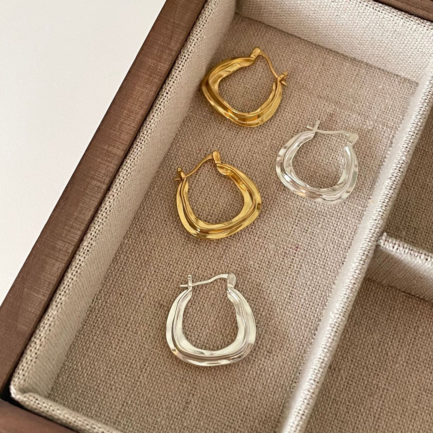 Pendientes de Plata de Ley 925 Irregulares en Forma de Lágrima con Incrustaciones de Perlas, Estilo Fresco y Dulce