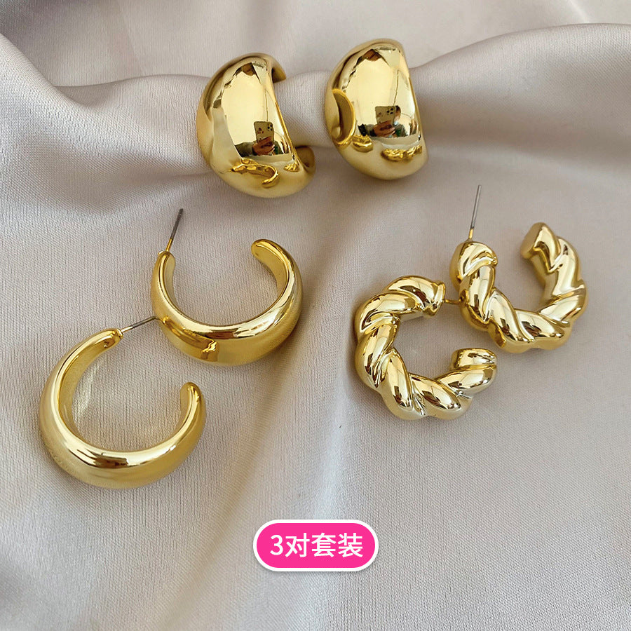 Pendientes de botón redondos geométricos minimalistas para mujer con postes de acero inoxidable galvanizado y cuerpos de acetato de resina