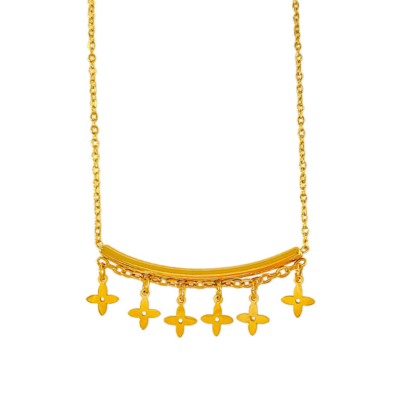 Sporty Casual Gold Plated Titanium Steel Necklace Unisex