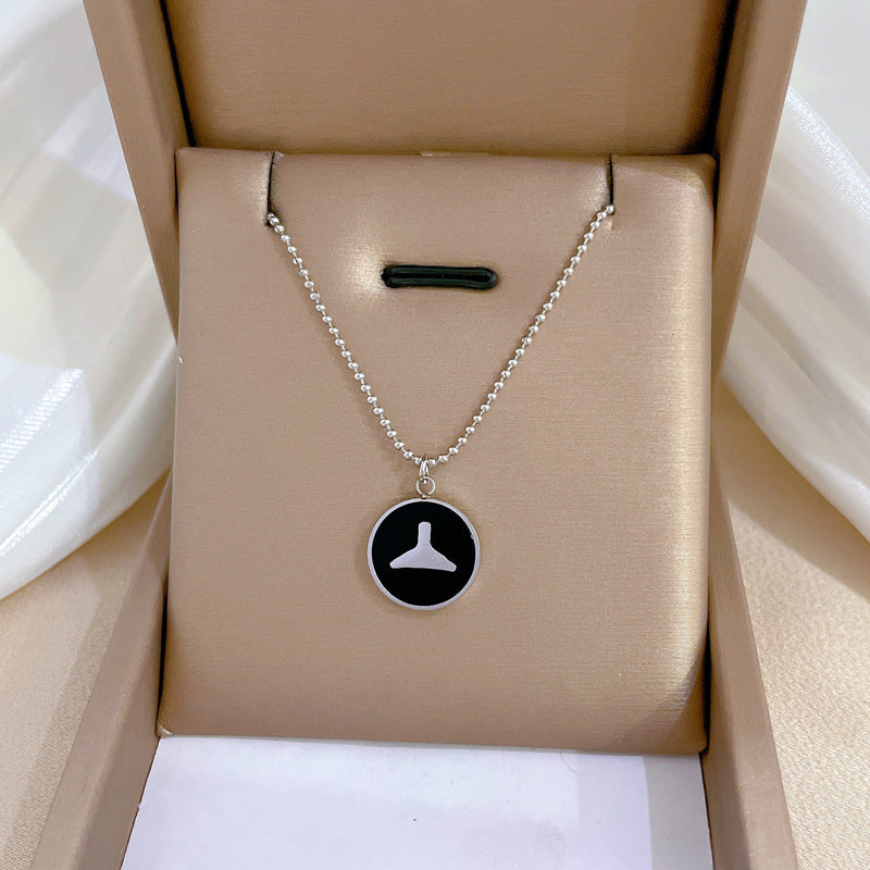 Minimalist Sweet Geometric Titanium Steel PVD Mermaid Tail Necklace for Women