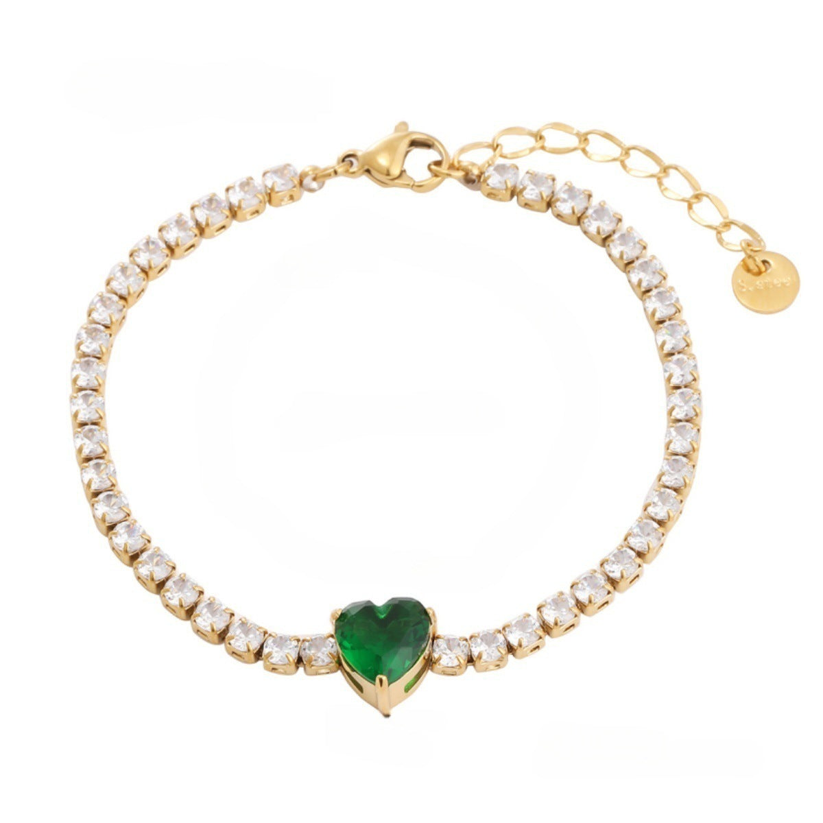 Pulsera de acero inoxidable con diseño geométrico y circonita cúbica para mujer, ajustable, joya minimalista