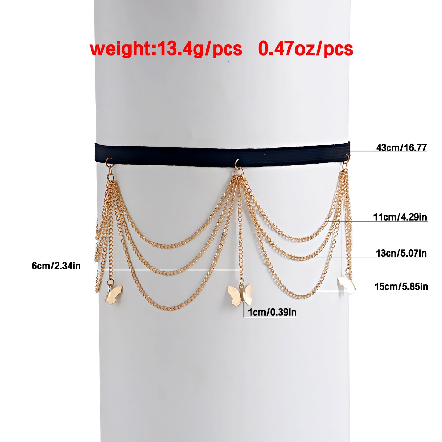Boho-Inspired Geometric Butterfly Body Chain for Women with Alloy Multi-Layer Fringe Design