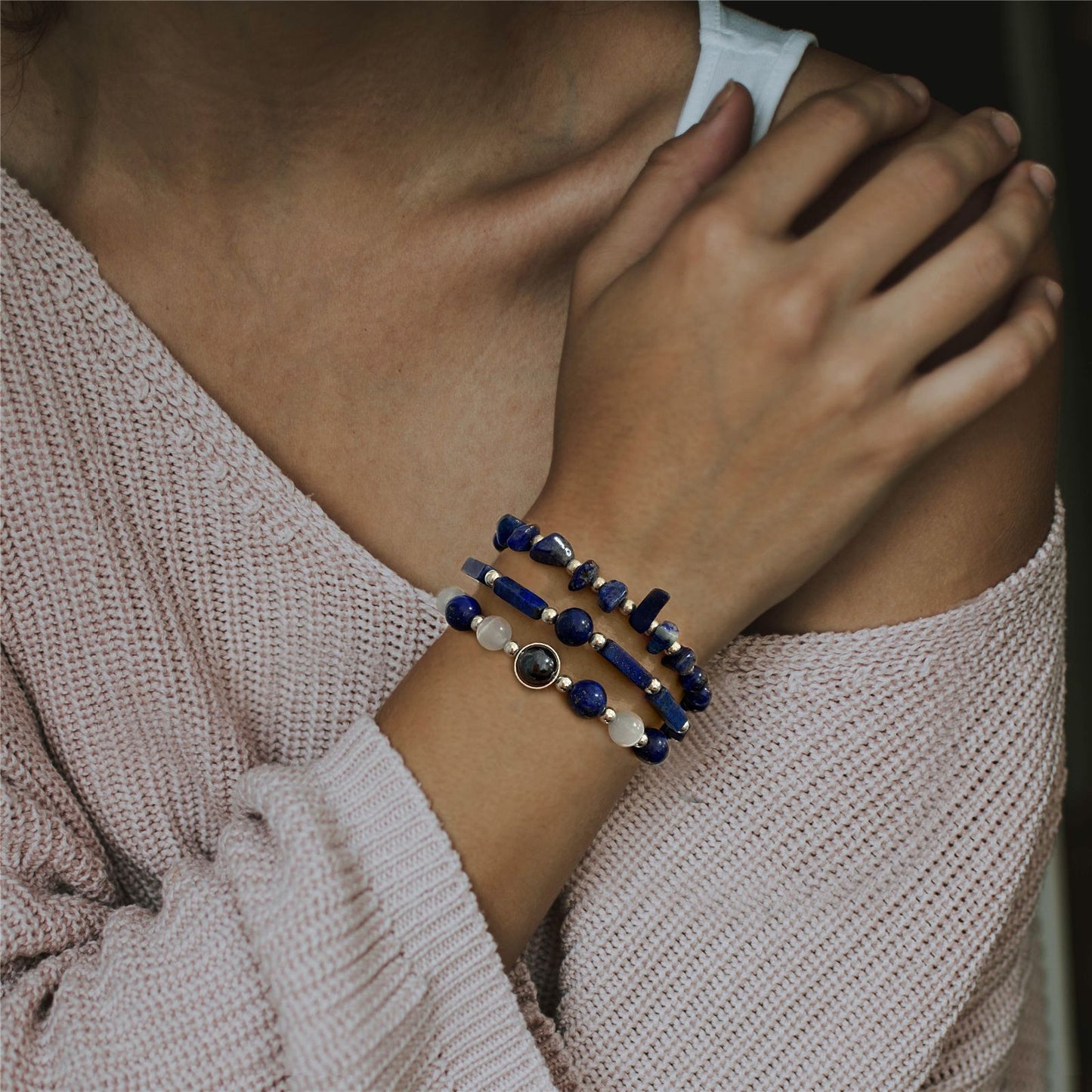 Vintage Geometric Crystal Beaded Bracelet Set Handmade Woven Jewelry Unisex
