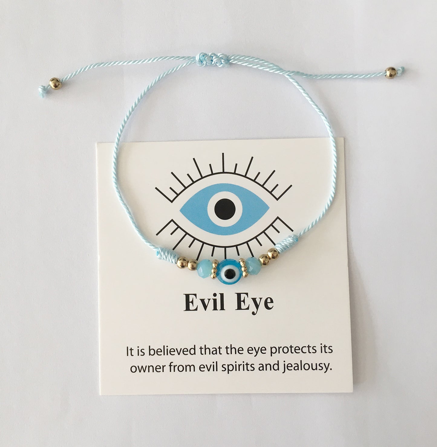 Vintage Minimalist Geometric Acrylic Evil Eye Braided Bracelet Unisex