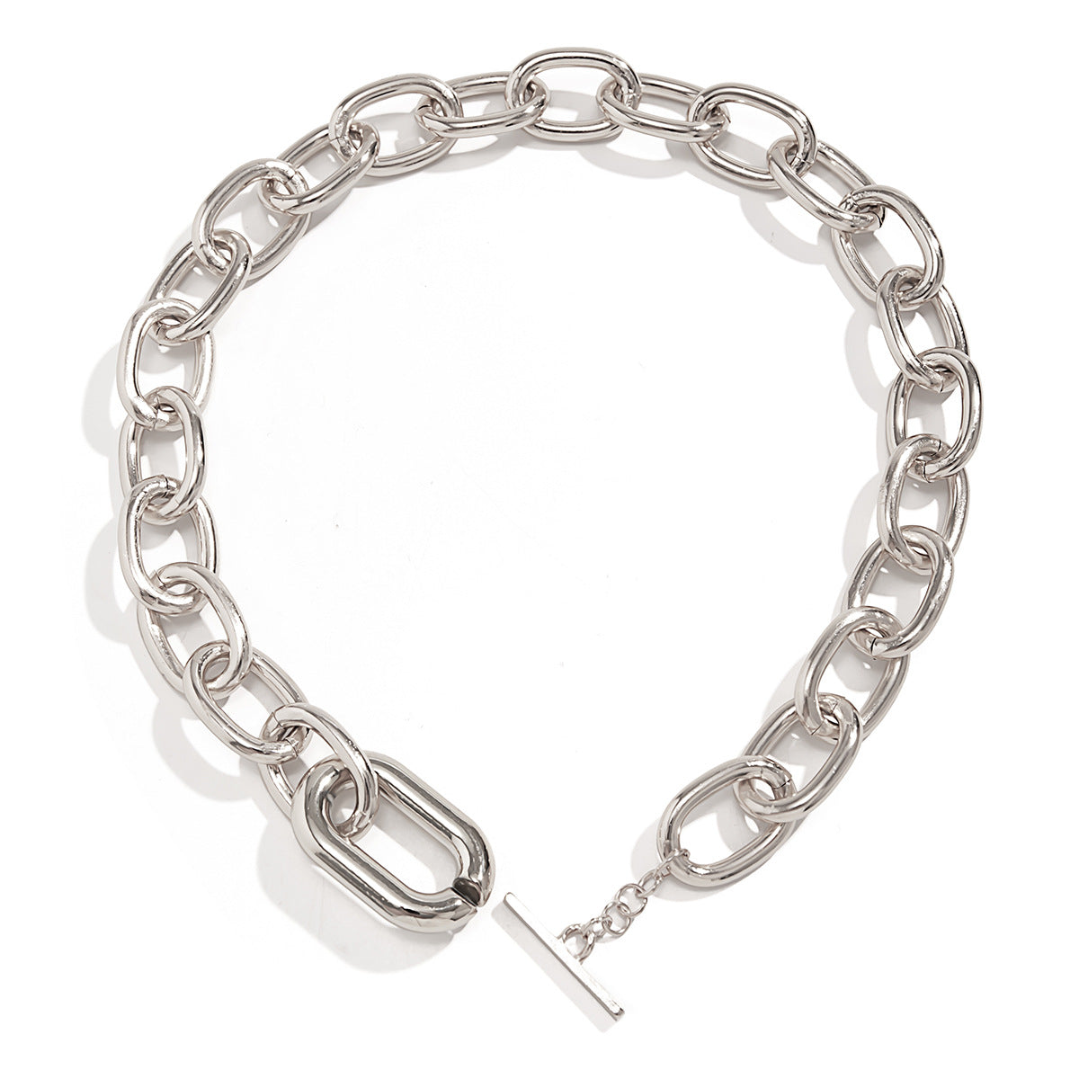 Geometric Shape Aluminum Alloy Multi-Layer Necklace with Plated Finish for Women