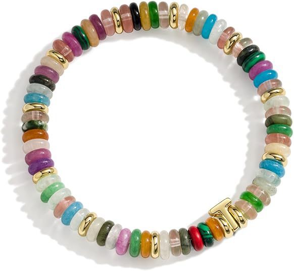 Bohemian Sweet Natural Gemstone Letter Beaded Bracelet for Women
