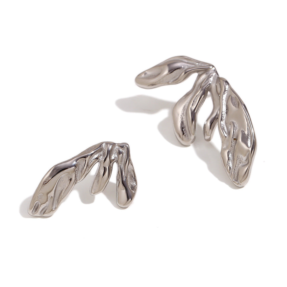 Fashionable Minimalist Geometric Hoop Earrings for Women Stainless Steel with 18K Gold Plating